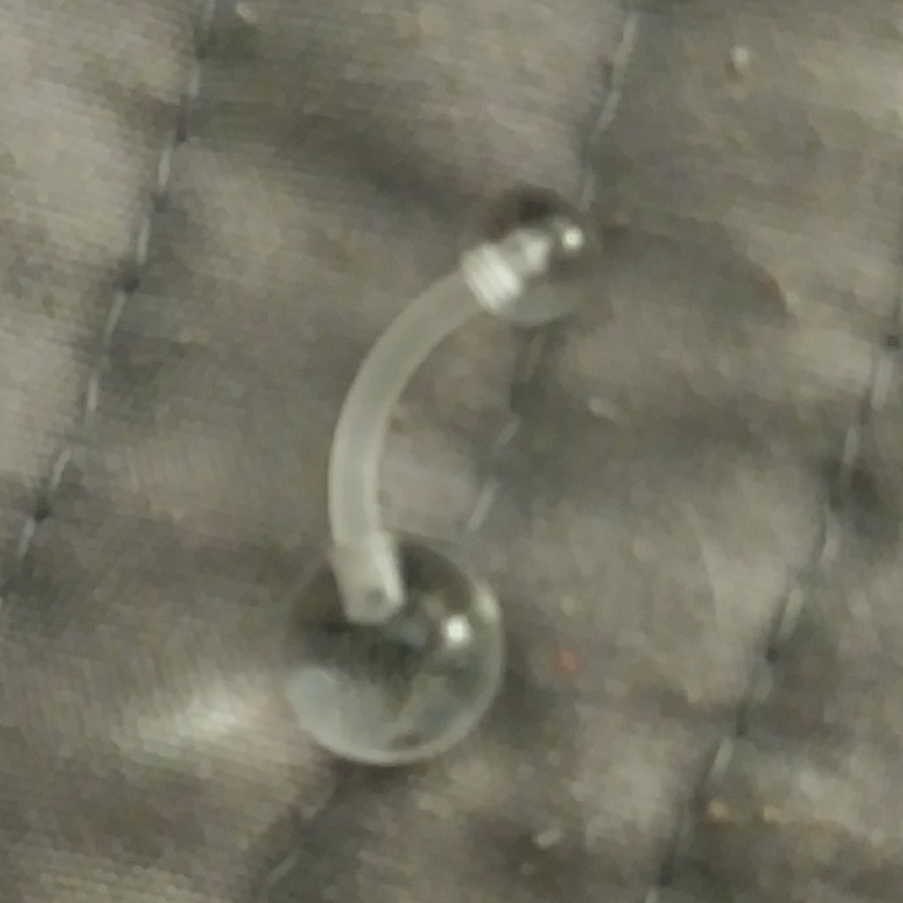 Clear belly button ring